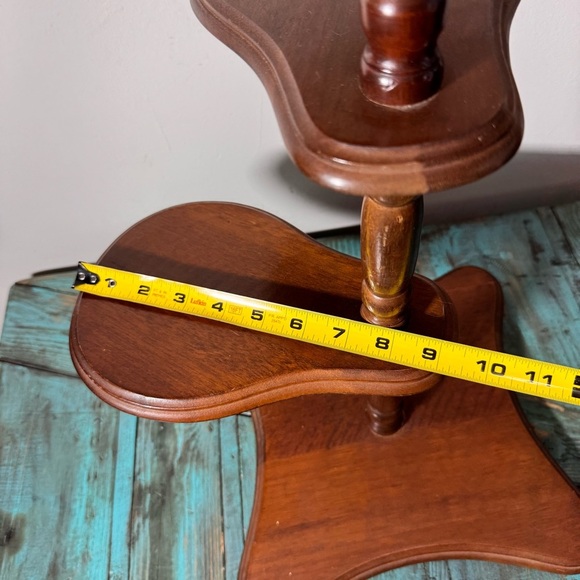 VTG Plant Stand 4 Tier Wood Spindle Display Pedestal Rotating Shelves Midcentury - Picture 4 of 8